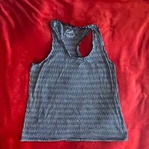 Prana Black and White Striped Tank Top
